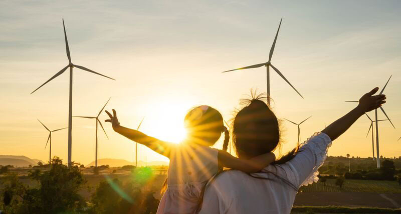 Grüne Energie Windkraftrad
